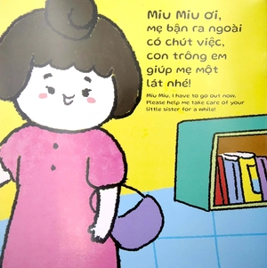 ehon kĩ năng sống - miu miu tự lập: trông em (từ 1 - 6 tuổi) (song ngữ anh - việt) - Ảnh 3
