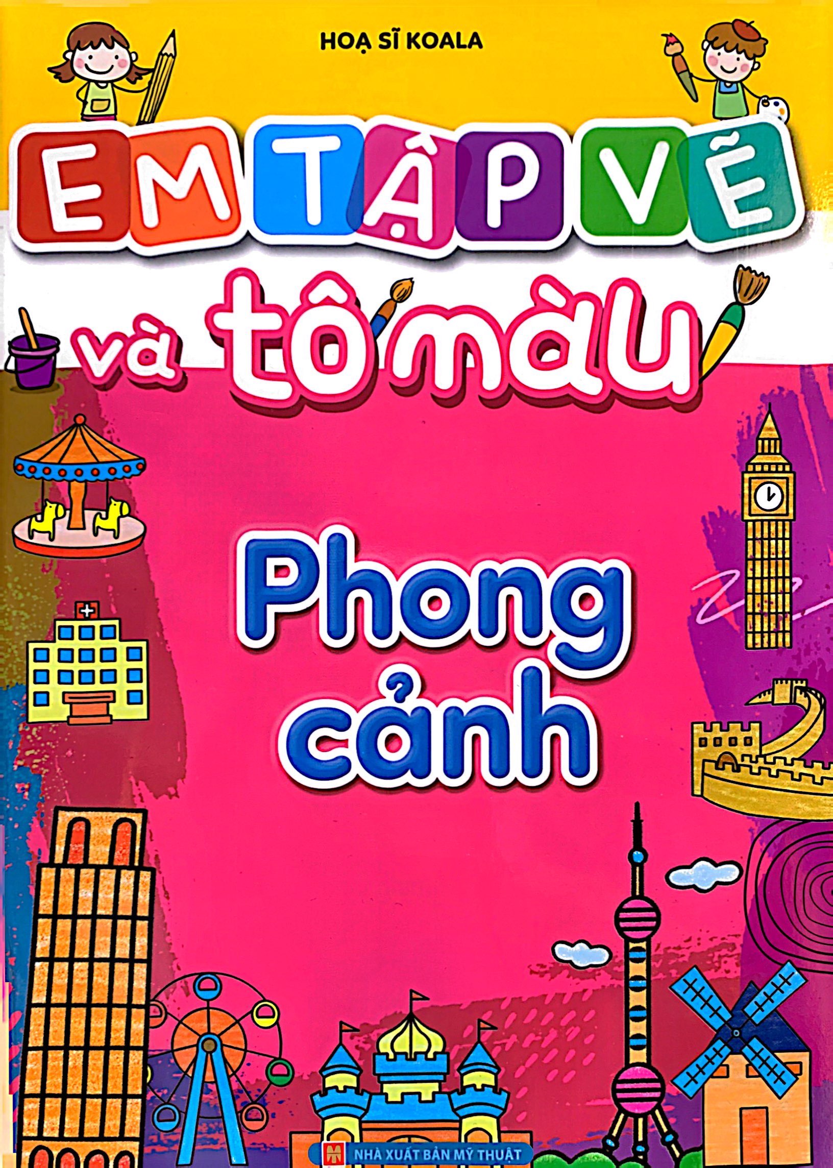 em tập vẽ và tô màu - phong cảnh - Ảnh 2