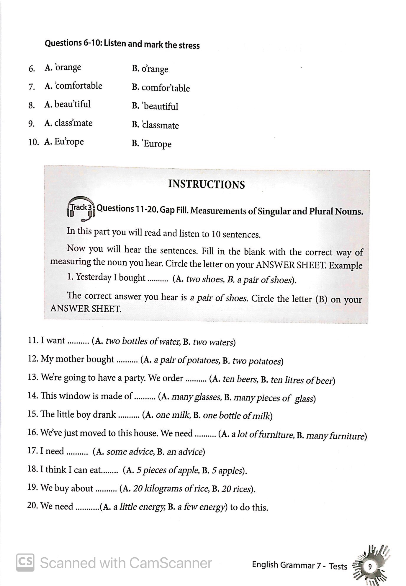 english grammar - ngữ pháp tiếng anh 7 (sách bài tập) - Ảnh 4