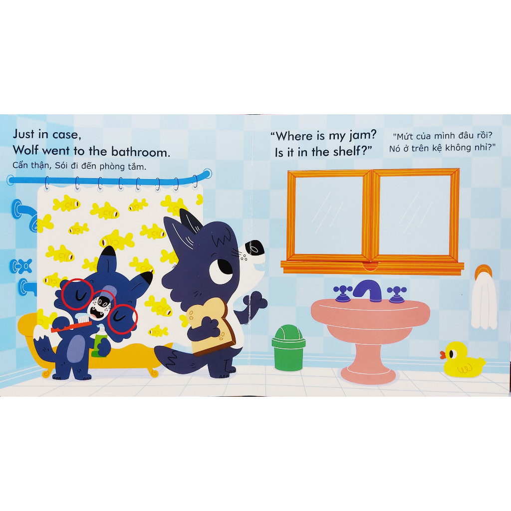 english zoo - song ngữ anh-việt phát triển ngôn ngữ - mứt của sói mất rồi - wolfℹs jam is missing - Ảnh 5