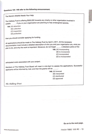 finish toeic 1000 lc reading comprehension - Ảnh 9