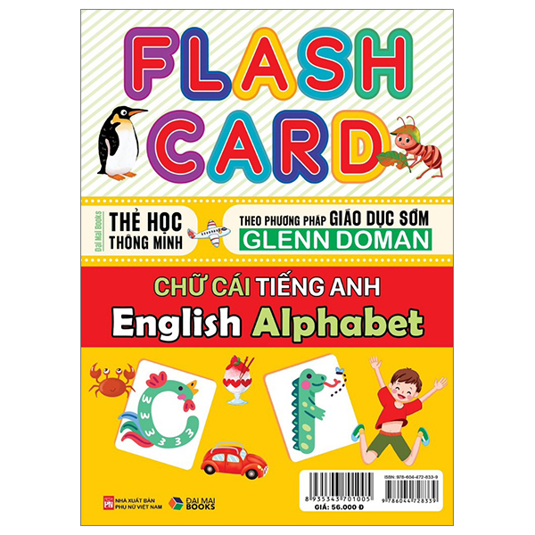 flash card - thẻ học thông minh theo phương pháp giáo dục sớm glenn doman - chữ cái tiếng anh - english alphabet