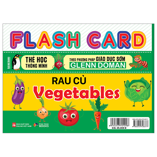 flash card - thẻ học thông minh theo phương pháp giáo dục sớm glenn doman - rau củ - vegetables