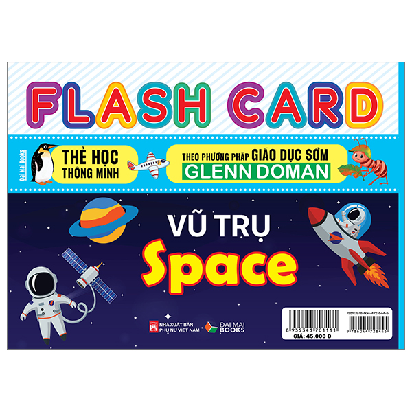 flash card - thẻ học thông minh theo phương pháp giáo dục sớm glenn doman - vũ trụ - space