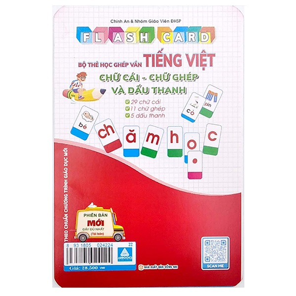 flashcard - bộ thẻ học ghép vần tiếng việt - chữ cái - chữ ghép và dấu thanh (tái bản)