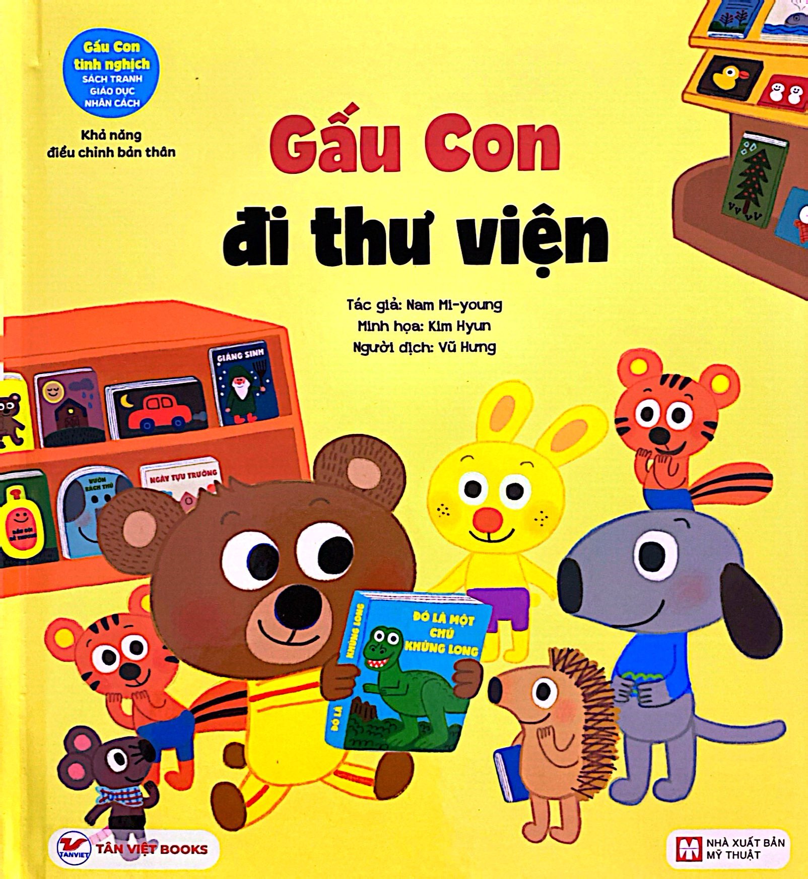 gấu con tinh nghịch - sách tranh giáo dục nhân cách - khả năng điều chỉnh bản thân - gấu con đi thư viện - Ảnh 2