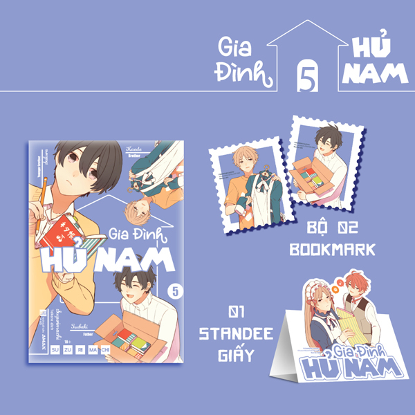 gia đình hủ nam - tập 5 - tặng kèm 2 bookmark bế hình+ 1 standee giấy