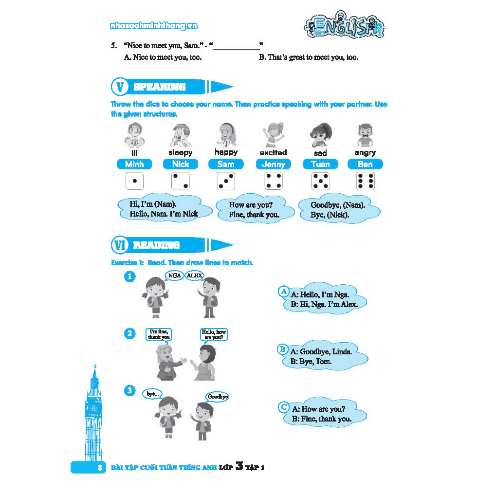 global success - bài tập cuối tuần tiếng anh lớp 3 - tập 1 (có đáp án) - Ảnh 7