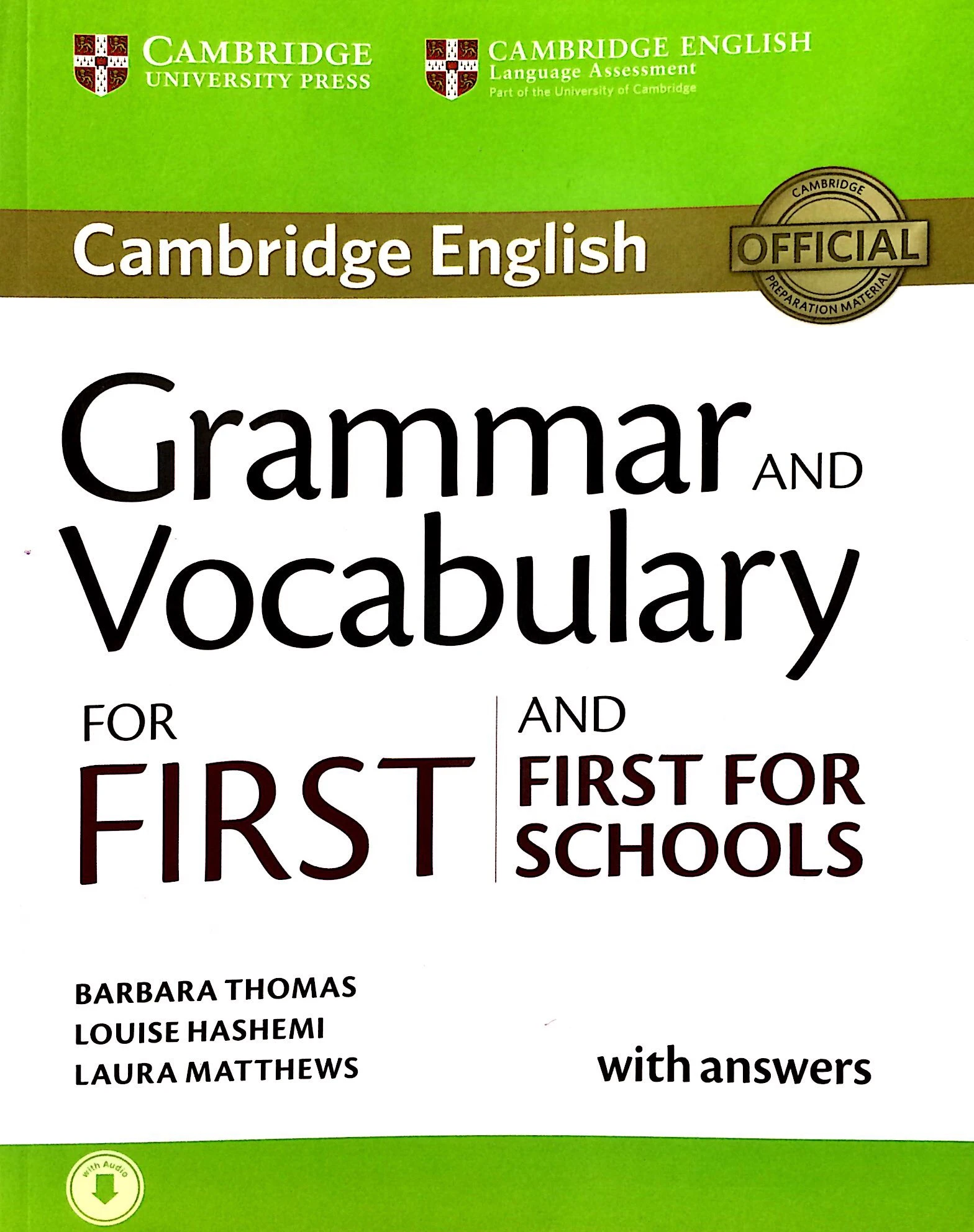 grammar and vocabulary for first and first for schools book with answers and audio