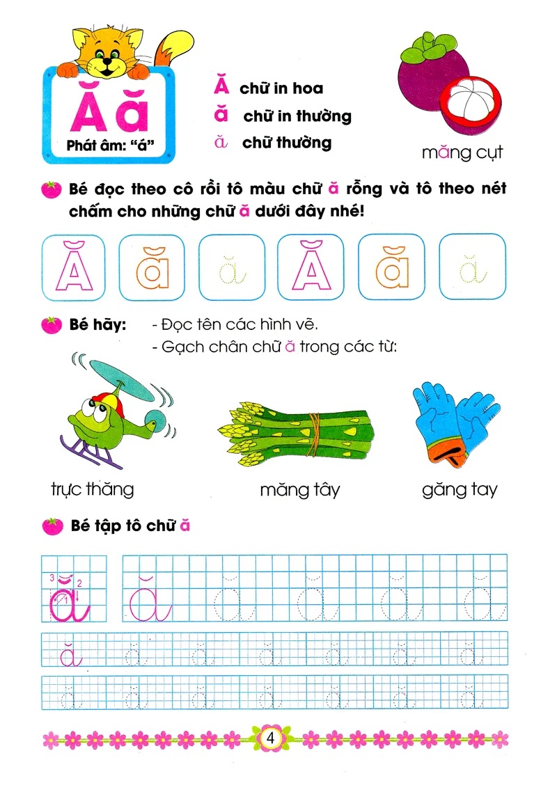 hành trang cho bé vào lớp 1 - bé tập đọc và tô chữ cái - Ảnh 4