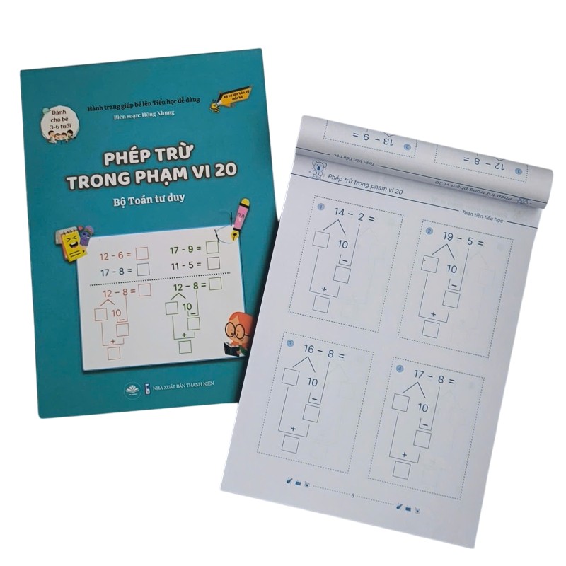 Hành Trang Giúp Bé Lên Tiểu Học Dễ Dàng - Phép Trừ Trong Phạm Vi 20 - Bộ Toán Tư Duy - Dành Cho Trẻ 3-6 Tuổi - Ảnh 9