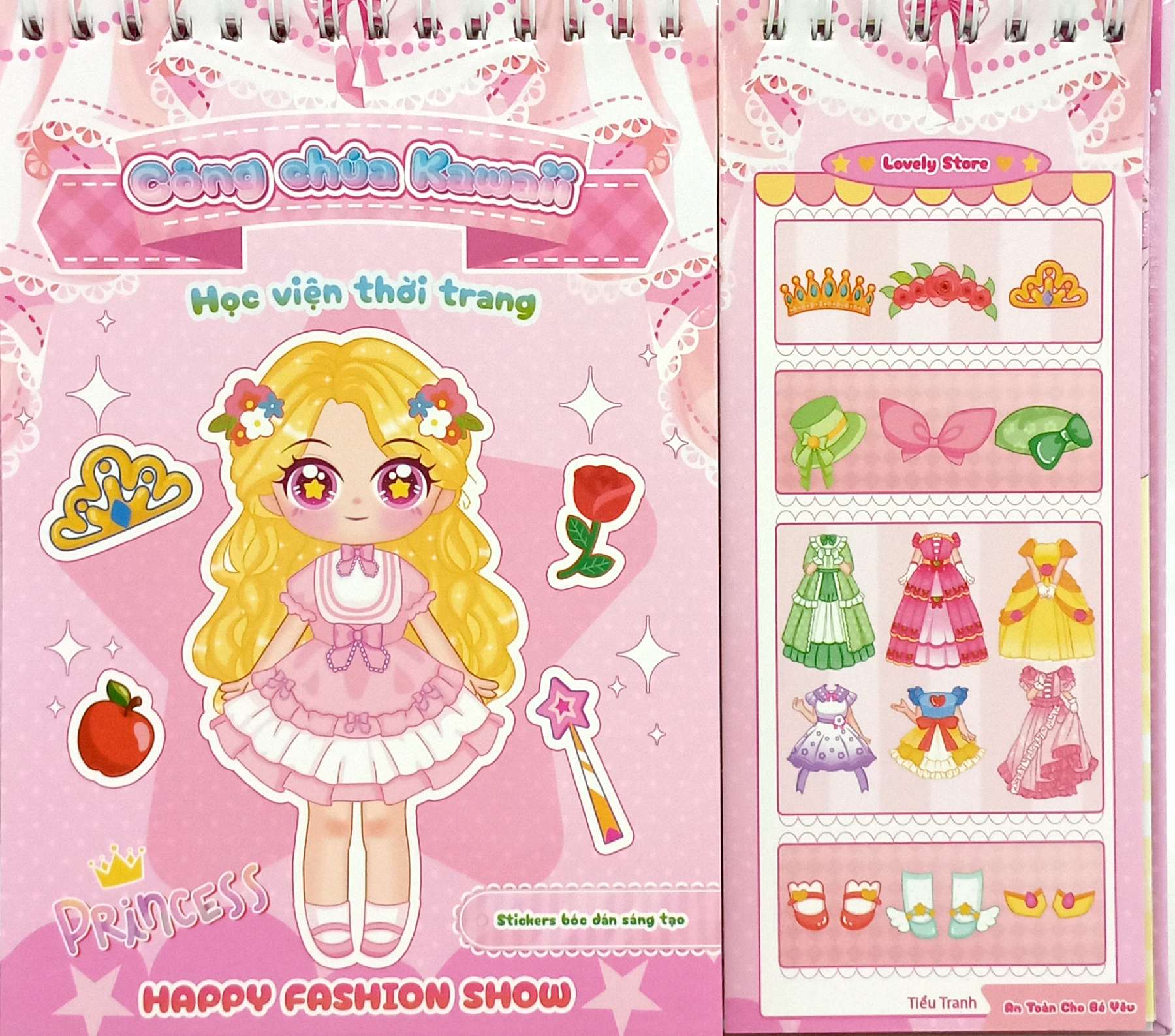 Happy Fashion Show - Cong Chua Kawaii - Hoc Vien Thoi Trang - Sticker Boc Dan Sang Tao