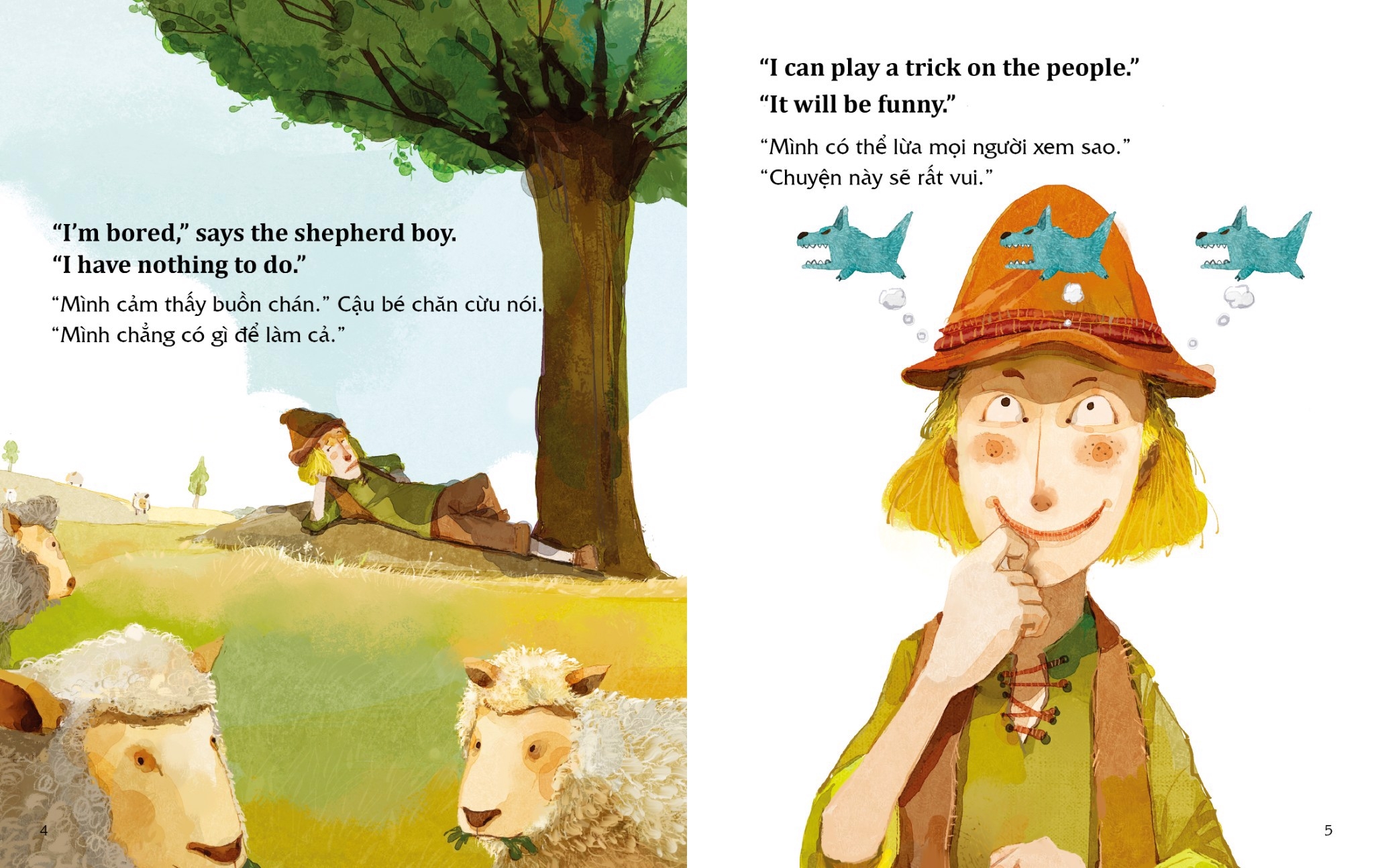 học tiếng anh cùng truyện ngụ ngôn aesop - cậu bé chăn cừu và con sói - the shepherd boy and the wolf - Ảnh 3