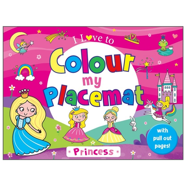 i love to colour my placemat: princess