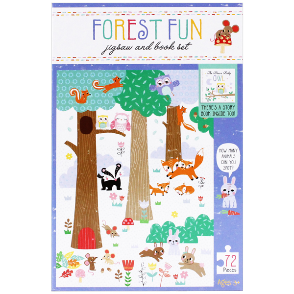 jigsaw & book set - forest fun