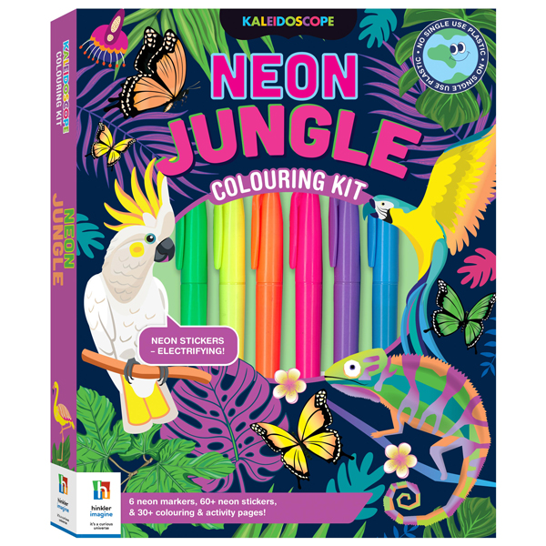 kaleidoscope colouring kit neon jungle