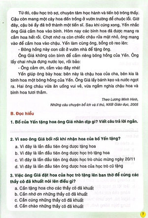 kiểm tra và đánh giá năng lực tiếng việt 3 - học kì 1 (theo chương trình giáo dục phổ thông 2018) - Ảnh 7