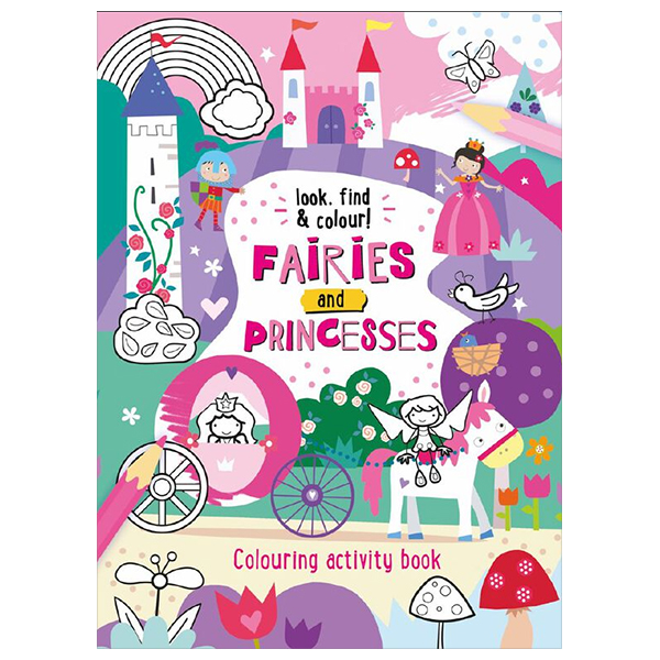 look find & colour - fairies and princesses