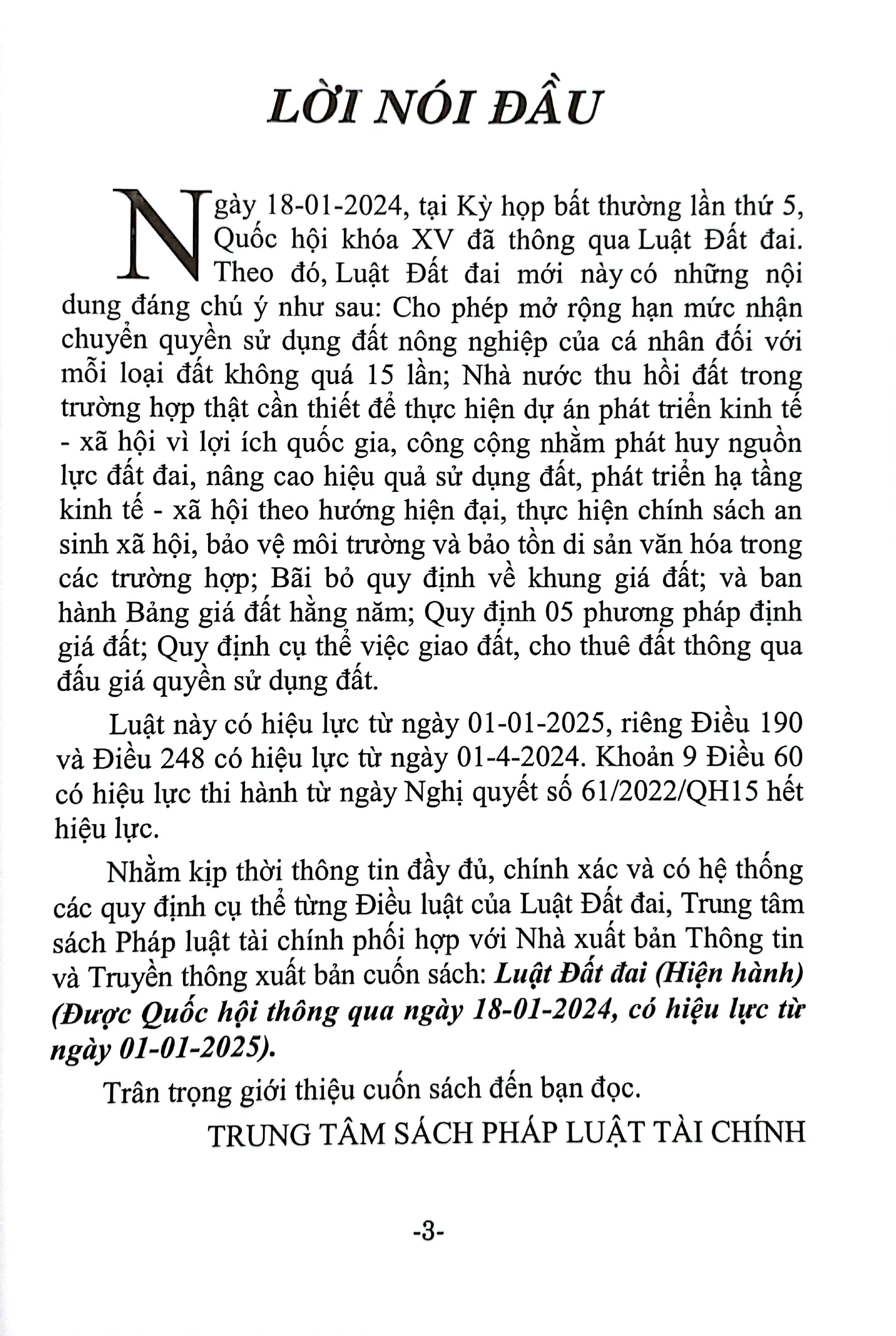 luật đất đai (hiện hành) (được quốc hội thông qua ngày 18/01/2024, có hiệu lực từ ngày 01/08/2024) - Ảnh 3