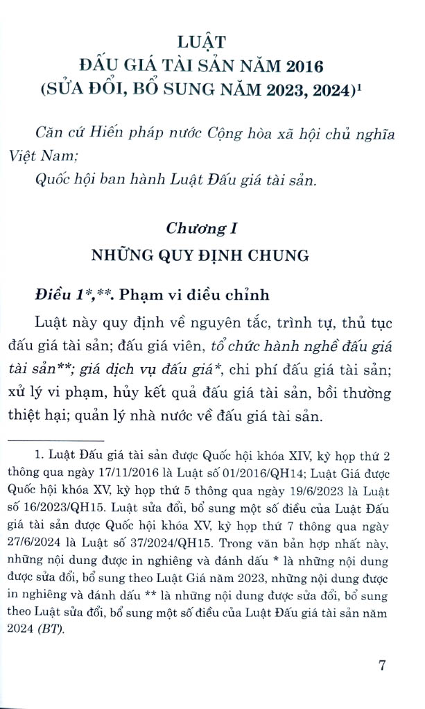 luật đấu giá tài sản năm 2016 (sửa đổi, bổ sung năm 2023, 2024) - Ảnh 5