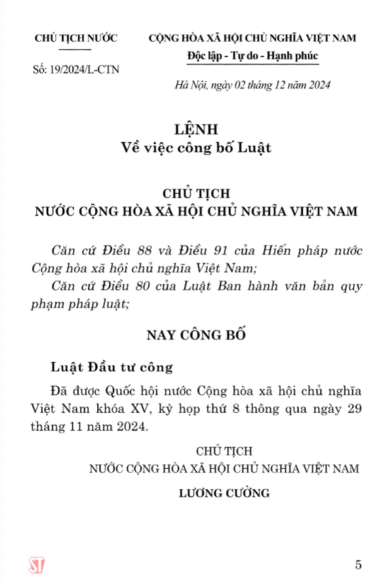 Luật Đầu Tư Công Năm 2024 - Ảnh 3