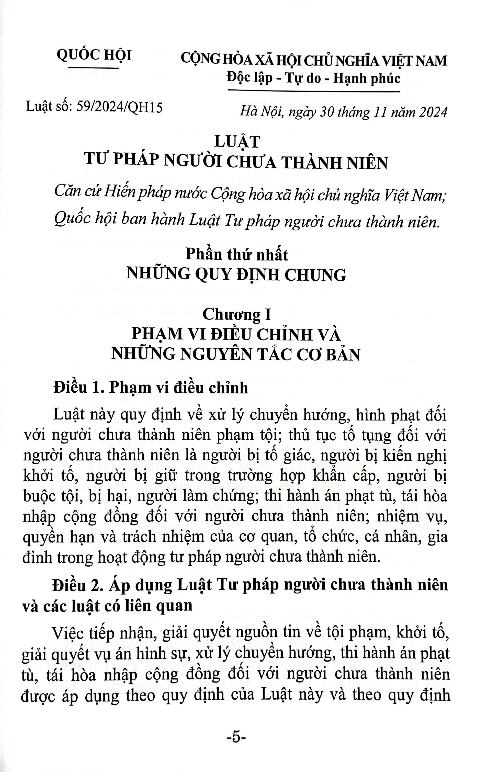 Luật Tư Pháp Người Chưa Thành Niên (Hiện Hành) - Ảnh 5