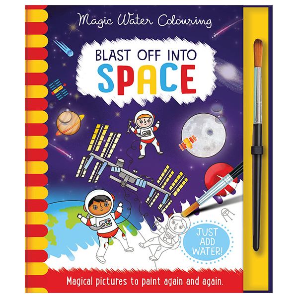 magic water colouring - blast off into space