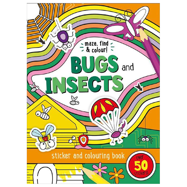 maze find & colour - bugs and insects