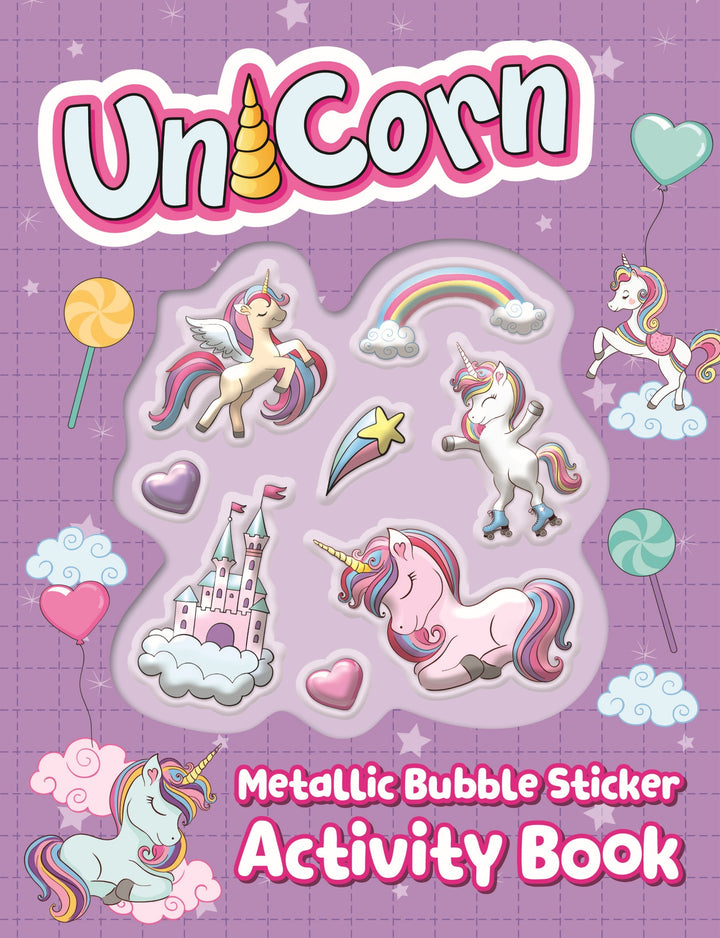 metallic bubble sticker activity book - unicorn - Ảnh 3