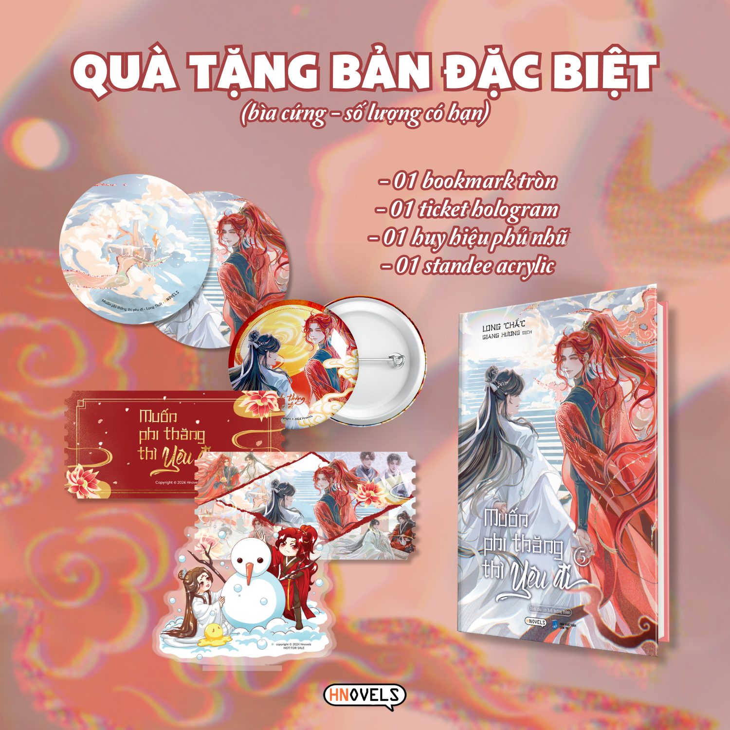 muốn phi thăng thì yêu đi - tập 5 - bản đặc biệt - bìa cứng - tặng kèm bookmark tròn hai mặt + ticket hologram hai mặt + huy hiệu phủ nhũ + standee chibi - Ảnh 2