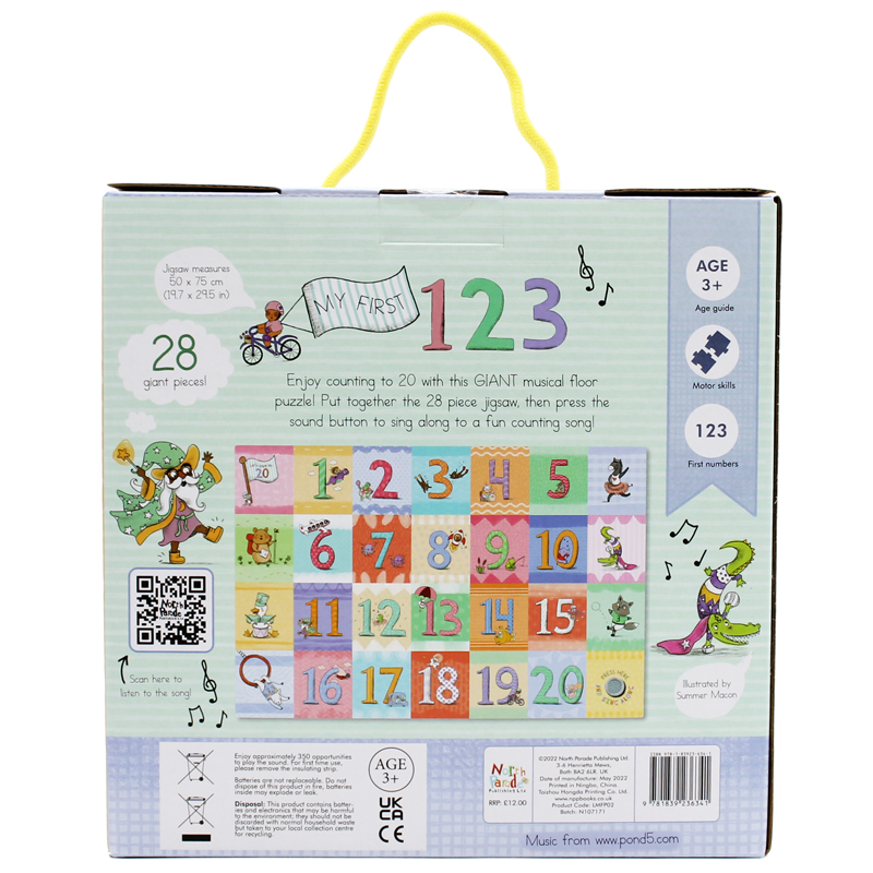 musical floor puzzle - my first 123 (28 giant pieces) - Ảnh 7