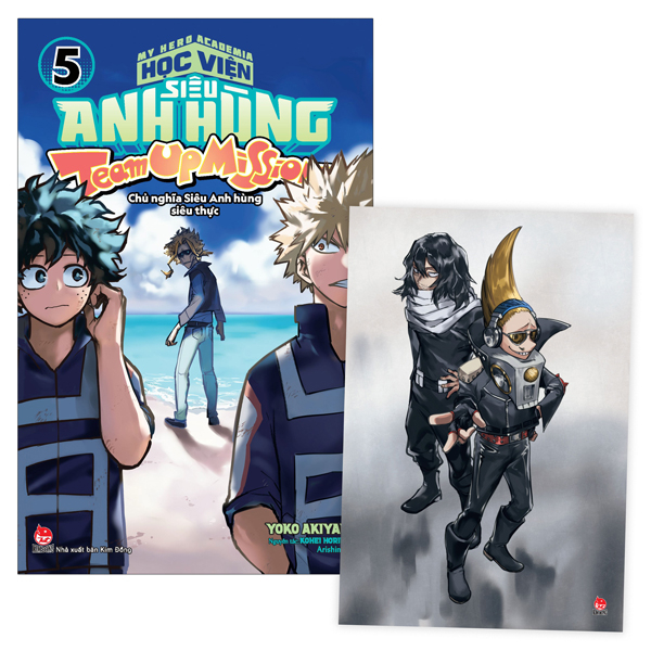 my hero academia - học viện siêu anh hùng - team up mission tập 5 - chủ nghĩa siêu anh hùng siêu thực - tặng kèm postcard