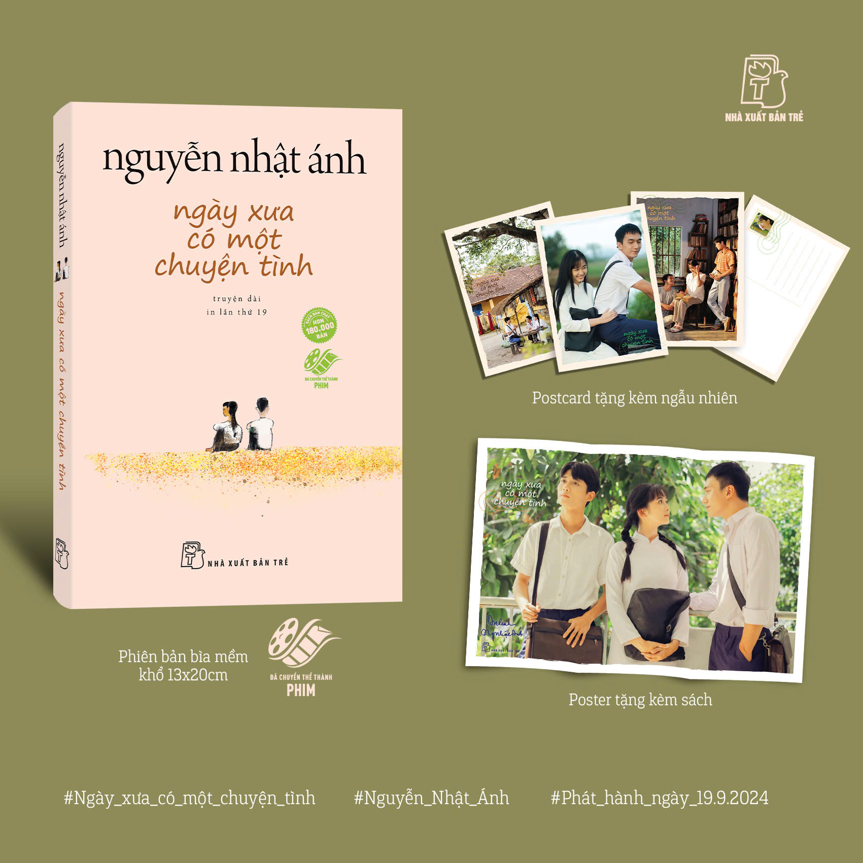 ngày xưa có một chuyện tình - khổ thường - bìa hồng - tặng kèm poster hình ảnh phim và postcard hình ảnh phim - Ảnh 2