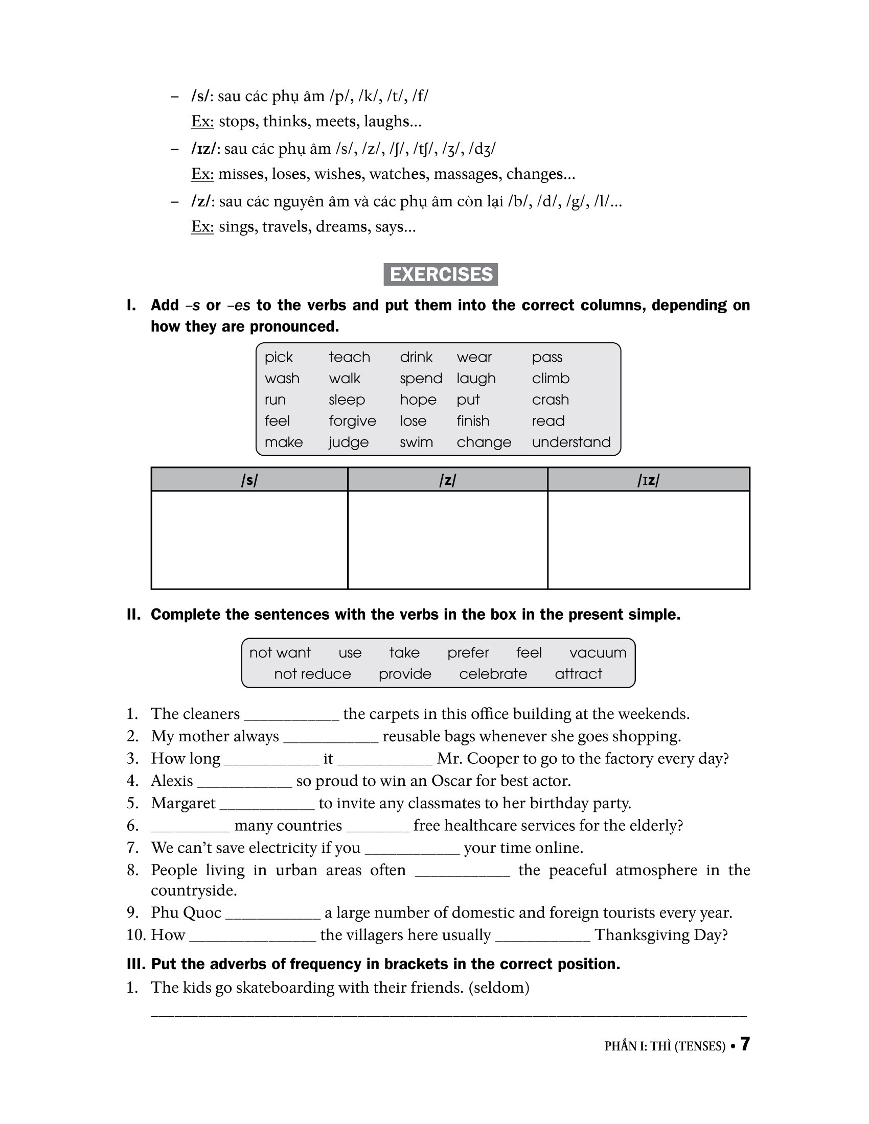 ngữ pháp tiếng anh 7 (theo chương trình khung của bộ giáo dục và đào tạo) - Ảnh 10
