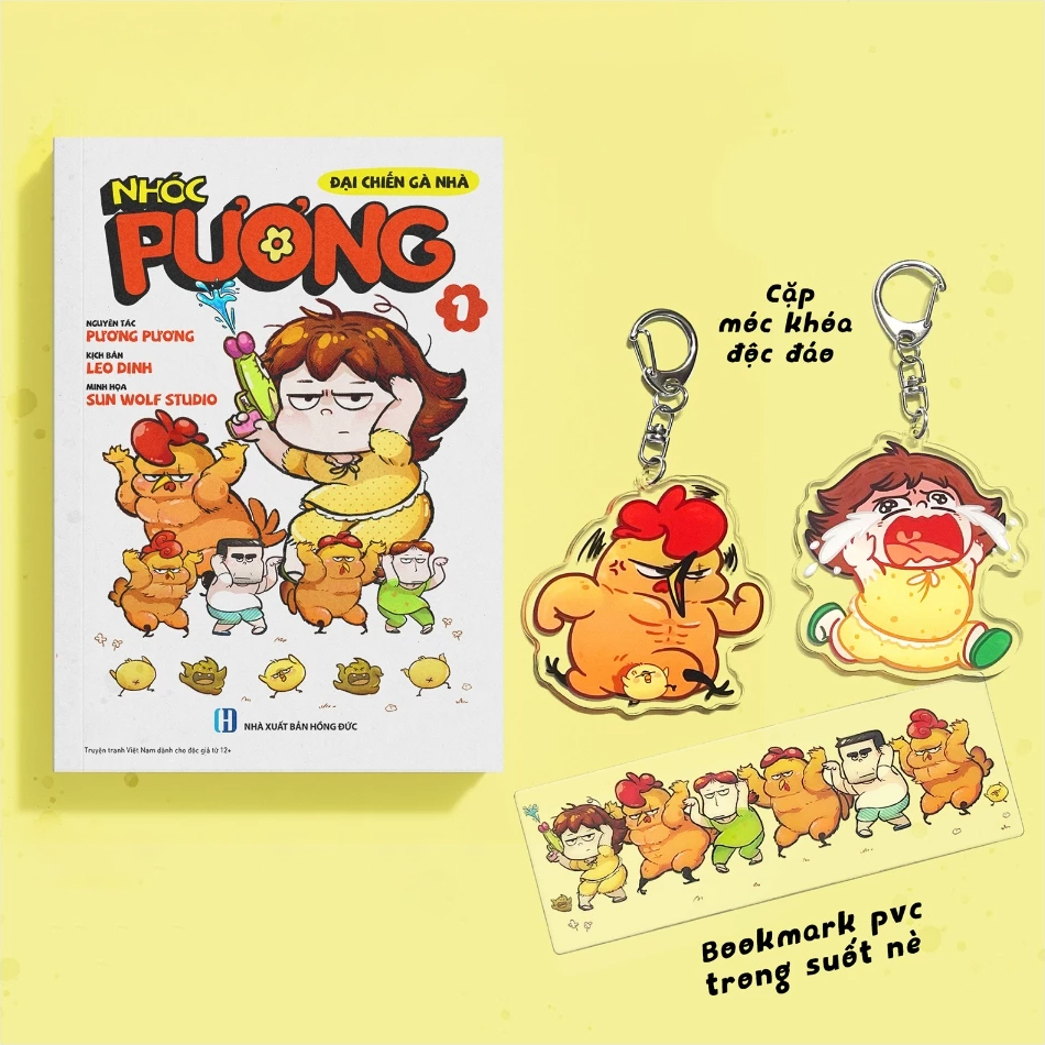 nhóc pương - tập 1 - đại chiến gà nhà - bản đặc biệt - tặng kèm bookmark pvc trong suốt + cặp móc khóa độc đáo - Ảnh 2