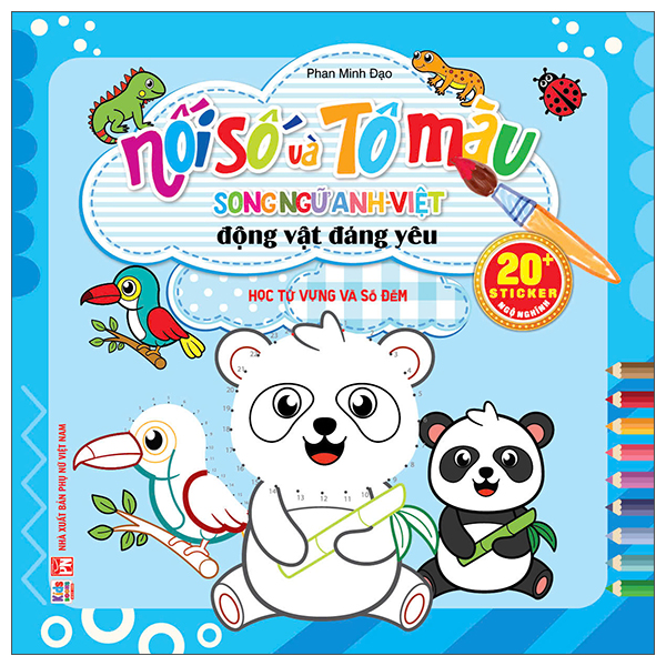 Nối Số Và Tô Màu - Bé Và Đồ Vật Xung Quanh - Học Từ Vựng Số Đếm - Ảnh 3