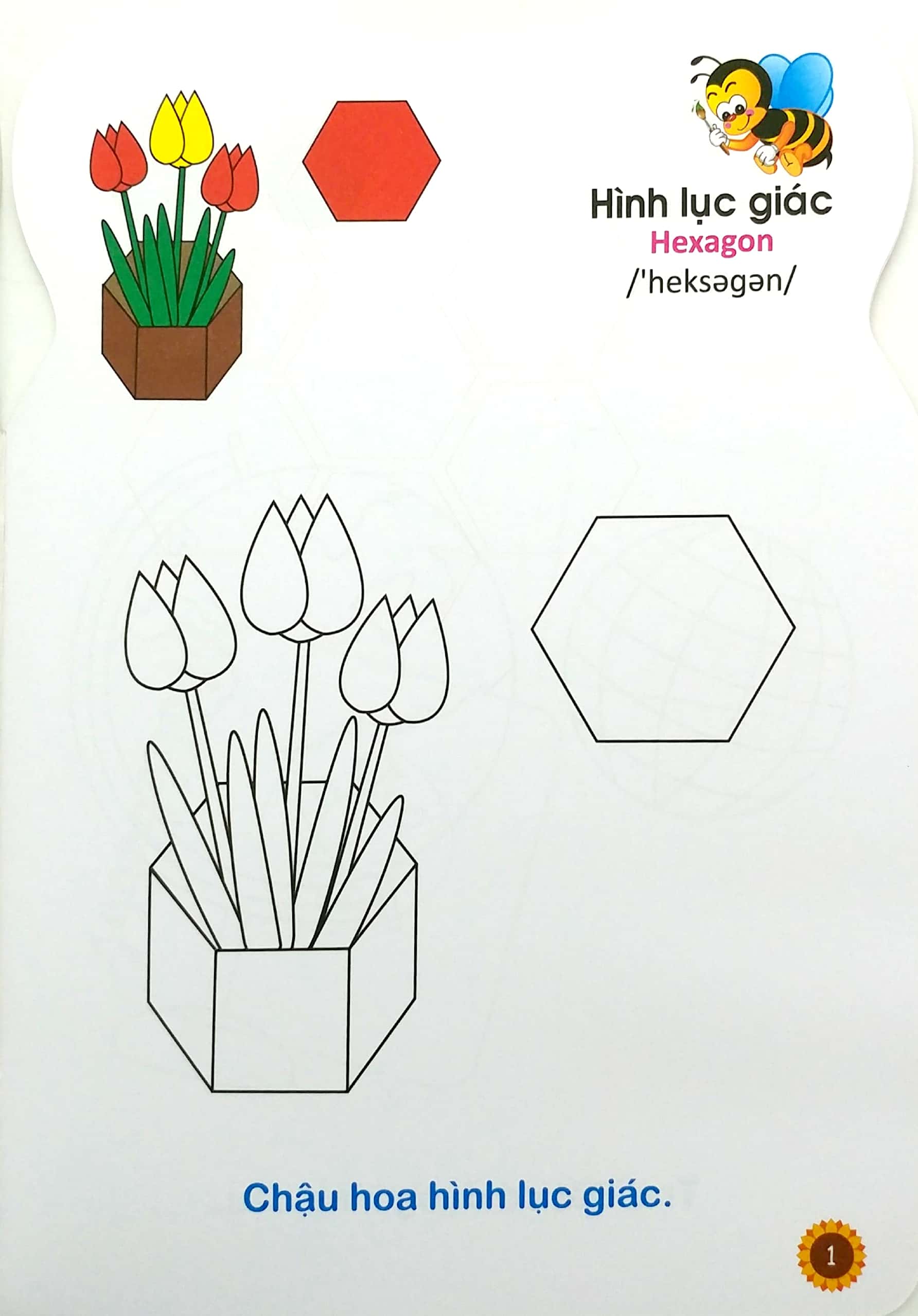 ong con chăm chỉ - tô màu hình dạng và đồ vật - Ảnh 3