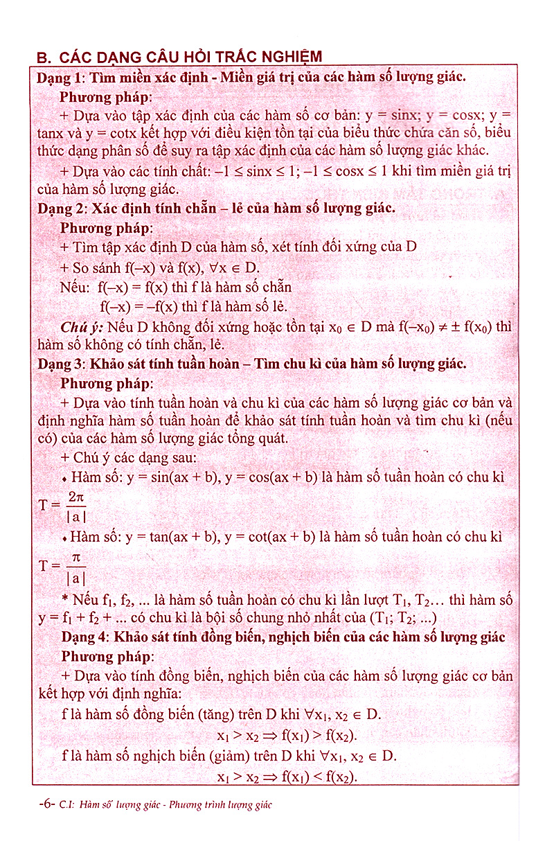 phân dạng và phương pháp giải các dạng bài tập trắc nghiệm đại số - giải tích 11 - Ảnh 5