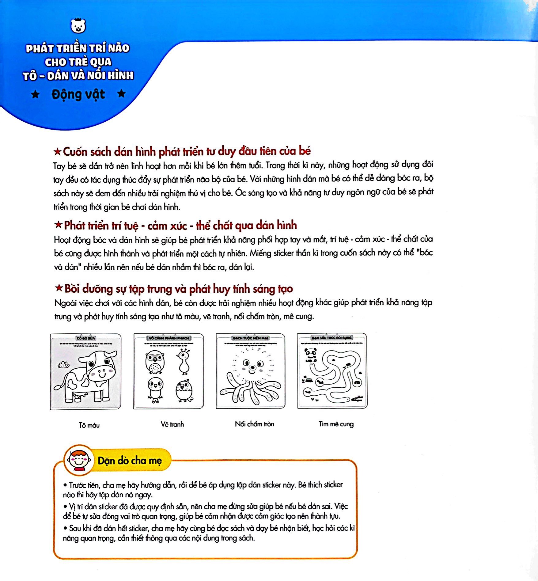 phát triển trí não cho trẻ qua tô-dán và nối hình - động vật - Ảnh 3