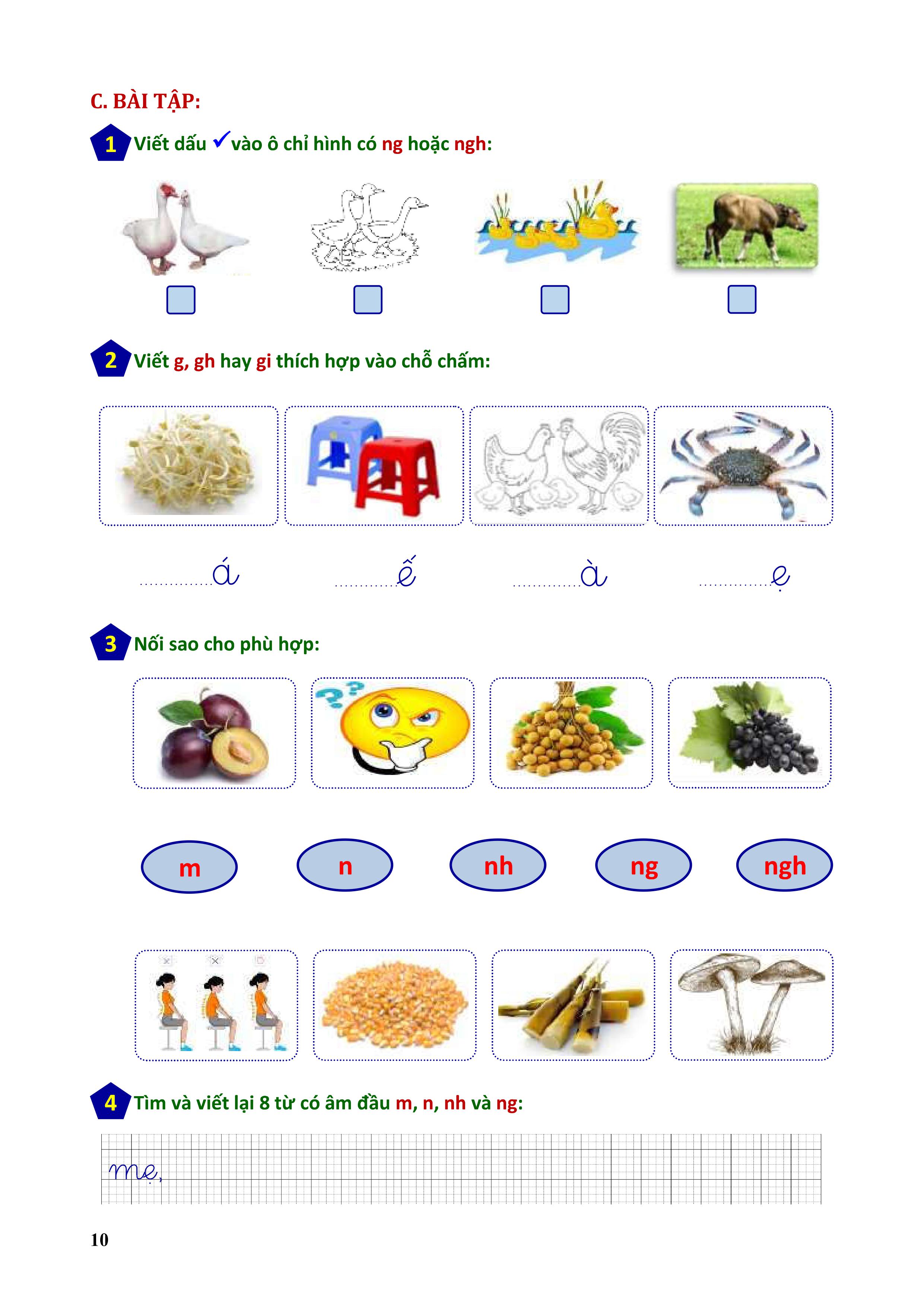 phiếu bài tập cuối tuần tiếng việt 1 - Ảnh 10