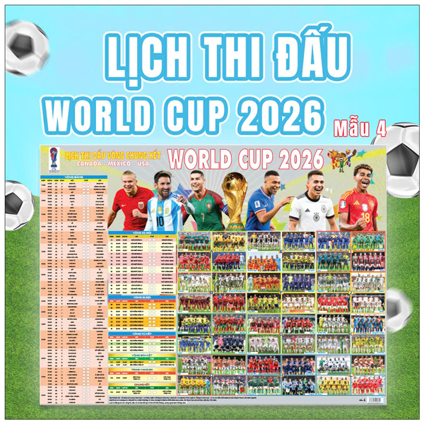 Poster Lịch Thi Đấu Vòng Chung Kết World Cup 2026 - Kèm Ống - 65 x 86 cm - Mẫu 2 - Ảnh 6