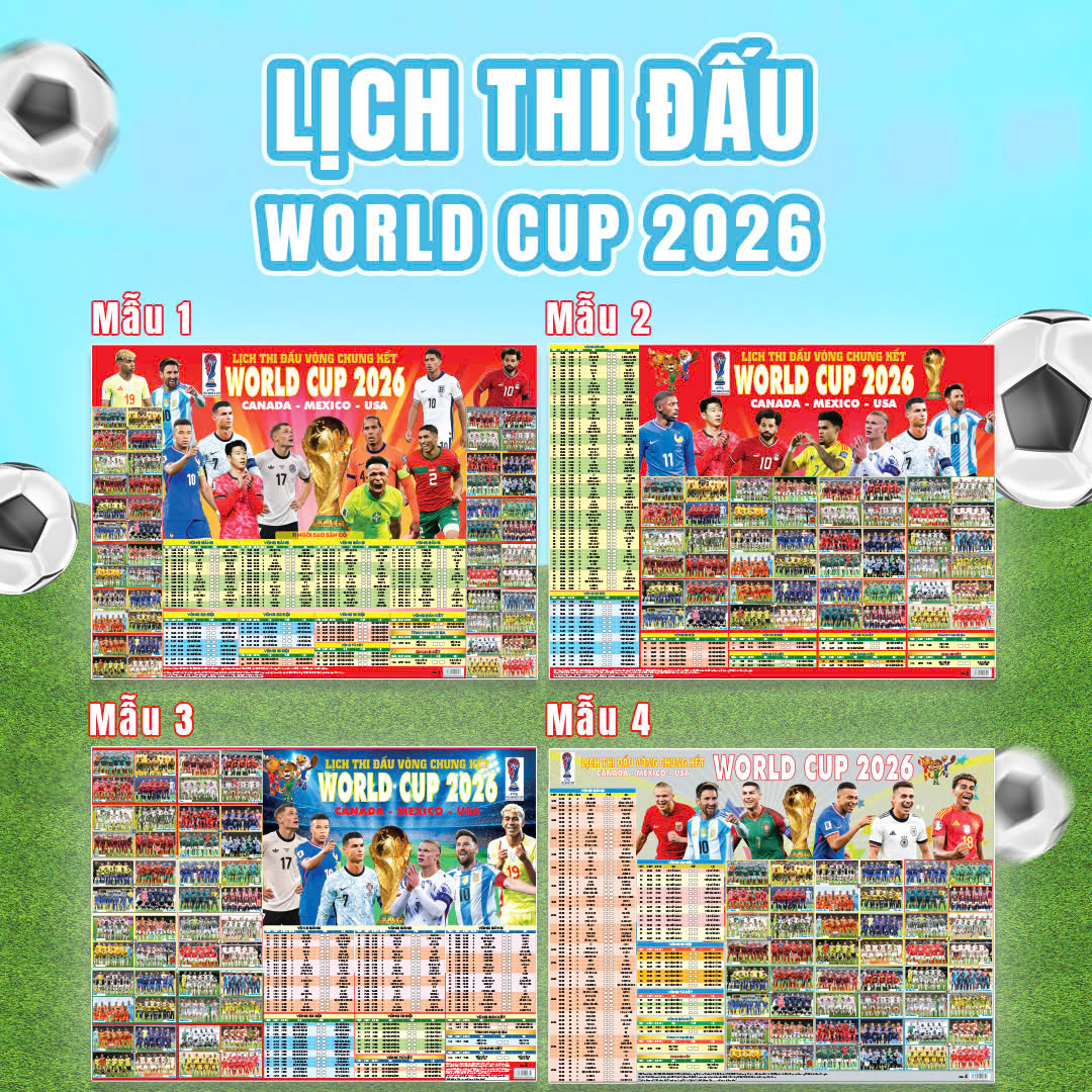 Poster Lịch Thi Đấu Vòng Chung Kết World Cup 2026 - Kèm Ống - 65 x 86 cm - Mẫu 3 - Ảnh 3