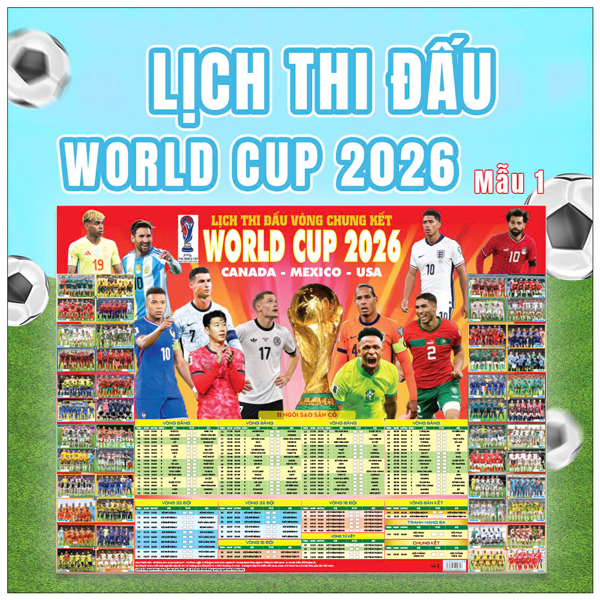 Poster Lịch Thi Đấu Vòng Chung Kết World Cup 2026 - Kèm Ống - 65 x 86 cm - Mẫu 4 - Ảnh 4