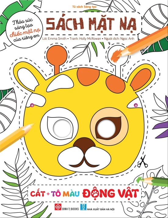 sách mặt nạ - cắt + tô màu động vật - Ảnh 2