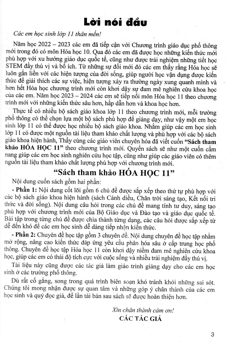 sách tham khảo hoá học 11 (theo chương trình giáo dục tiểu học mới - dùng chung cho các bộ sgk hiện hành) - Ảnh 3