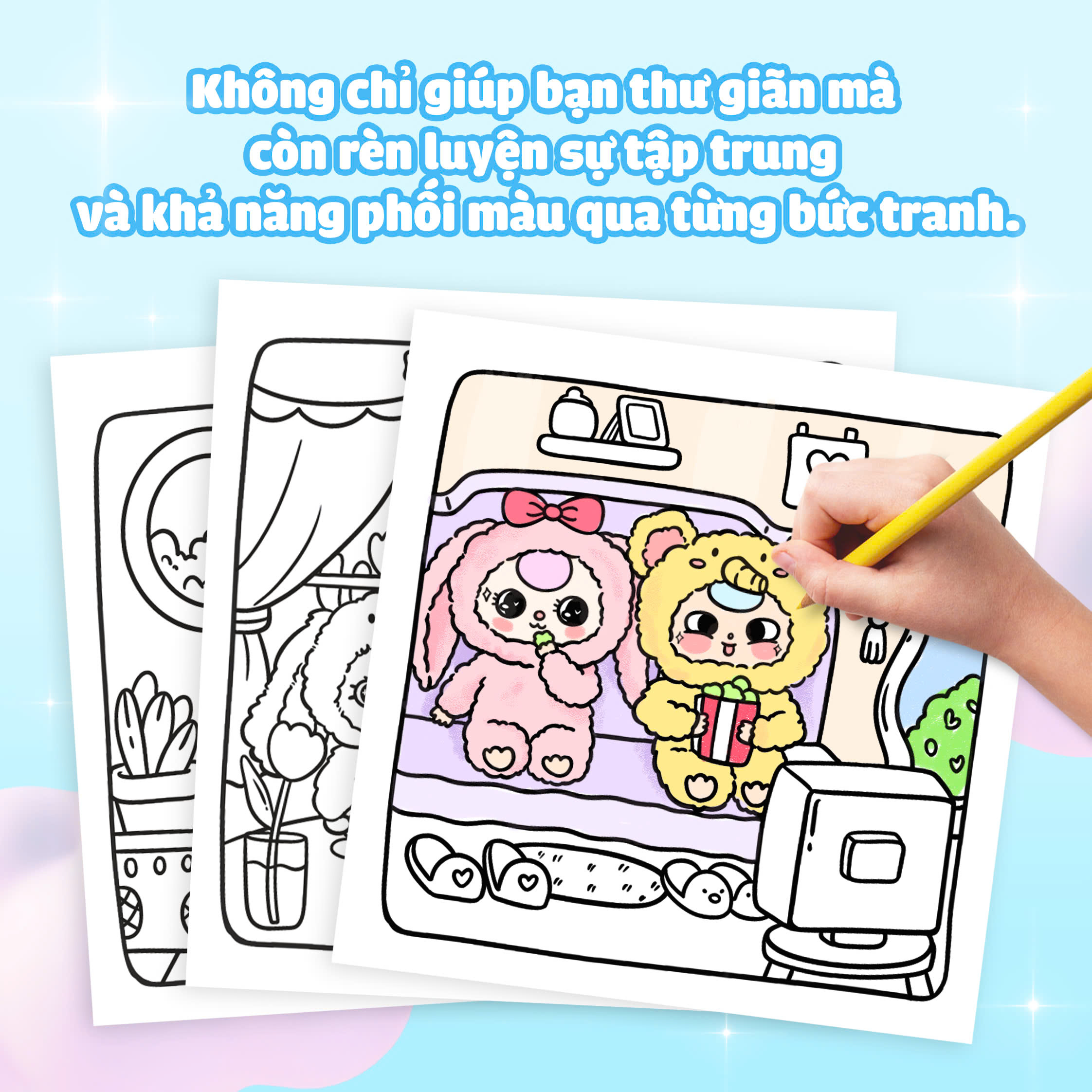sách tô màu babythree và cầu vồng cảm xúc - Ảnh 6