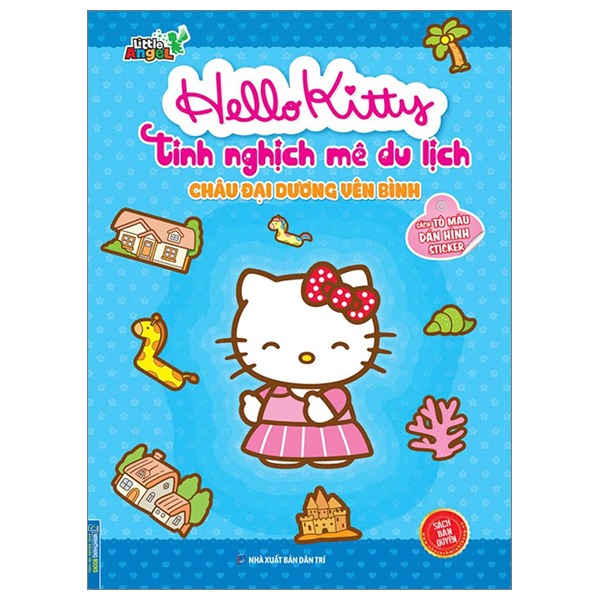 sách tô màu dán hình sticker - hello kitty tinh nghịch mê du lịch - châu đại dương yên bình