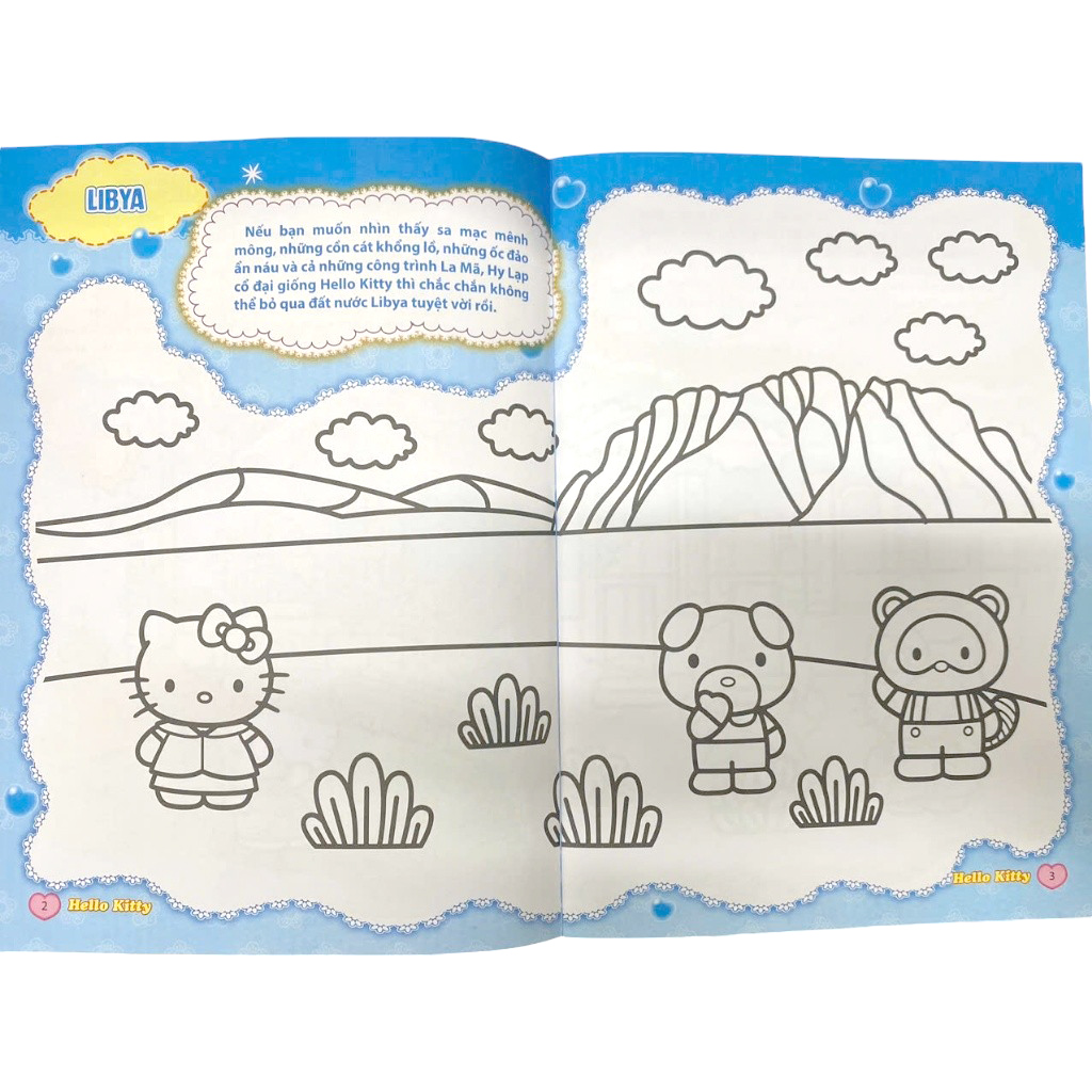 sách tô màu dán hình sticker - hello kitty tinh nghịch mê du lịch - châu phi hùng vĩ - Ảnh 4