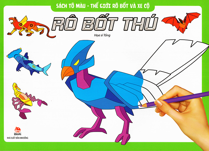 sách tô màu - thế giới rô bốt và xe cộ rô bốt thú (tái bản 2019) - Ảnh 3