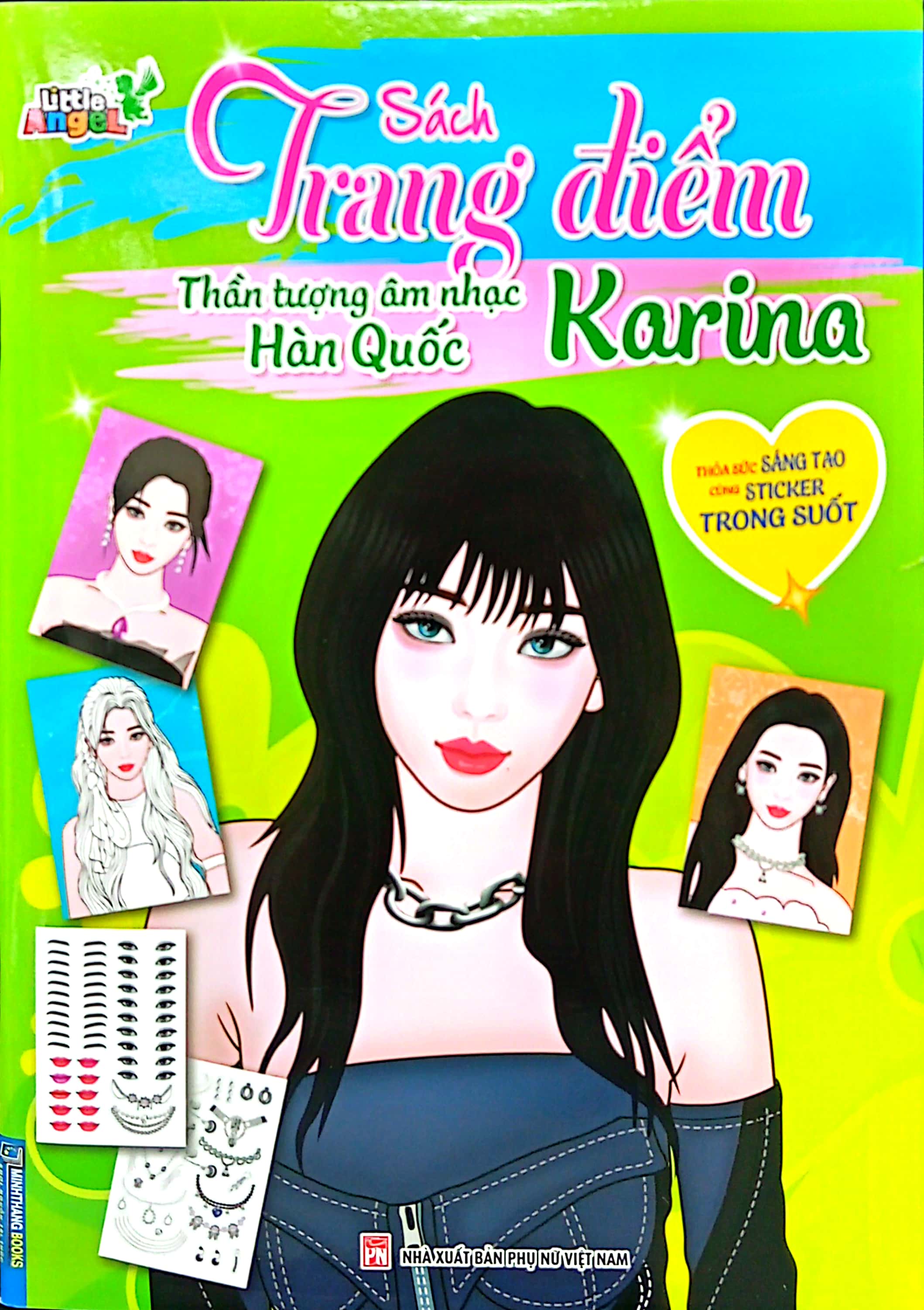 sách trang điểm thần tượng âm nhạc hàn quốc - karina - thỏa sức sáng tạo cùng sticker trong suốt - Ảnh 2